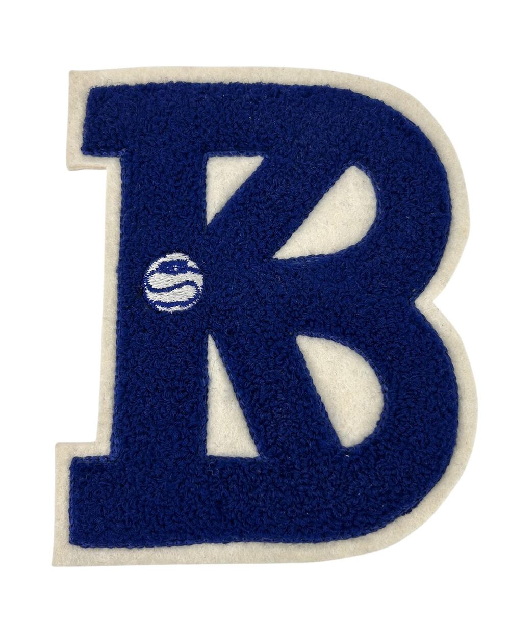 Vintage School College High School Letter BK with a Ball on it 6.5" x 5.25"